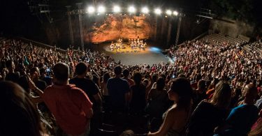 Imatge des de les grades del Teatre Grec de Montjuïc