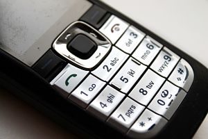 Detall dels números en un telèfon mòbil