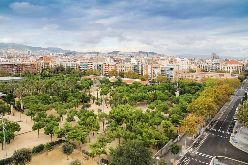 Vista aèria d'un parc a Barcelona